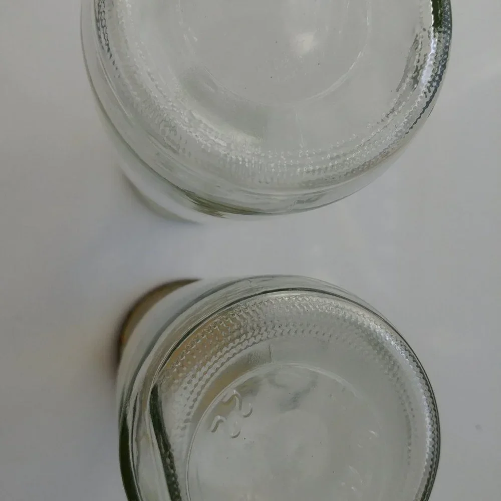 2 Vintage Paul Masson Since 1852 Glass Indented Bottle Wine Carafe Decanter Vase